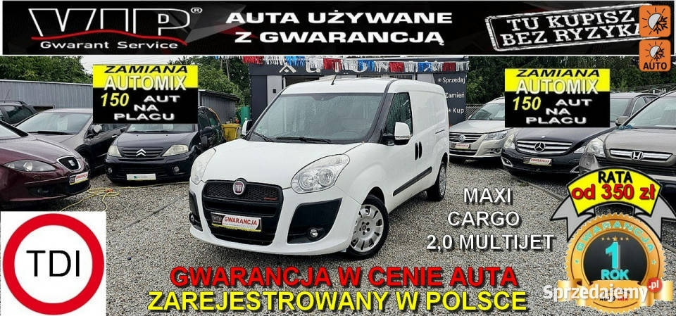 Fiat Doblo 20Multijet 136 HAK Cargo MAXI Zarejestrowany w Polsce Świdnica