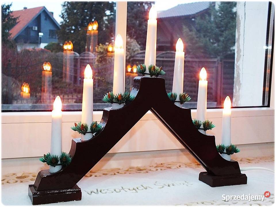 Świecznik na parapet okno Lampki świeczka Boże Narodzenie Żary