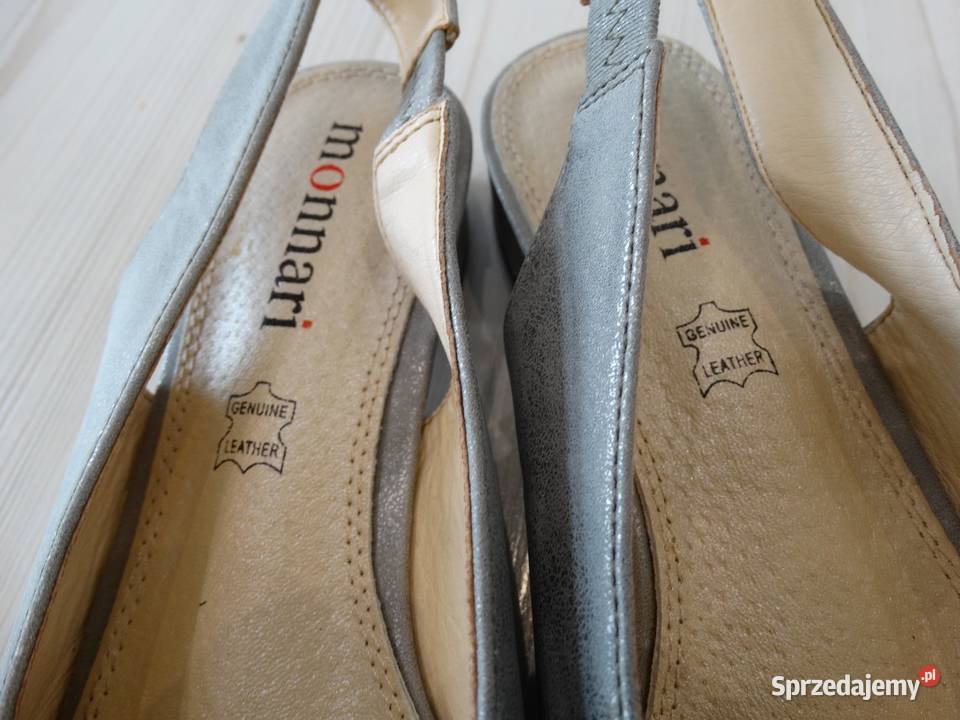Buty Sandały Skórzane Skóra Naturalna Szare Łomża
