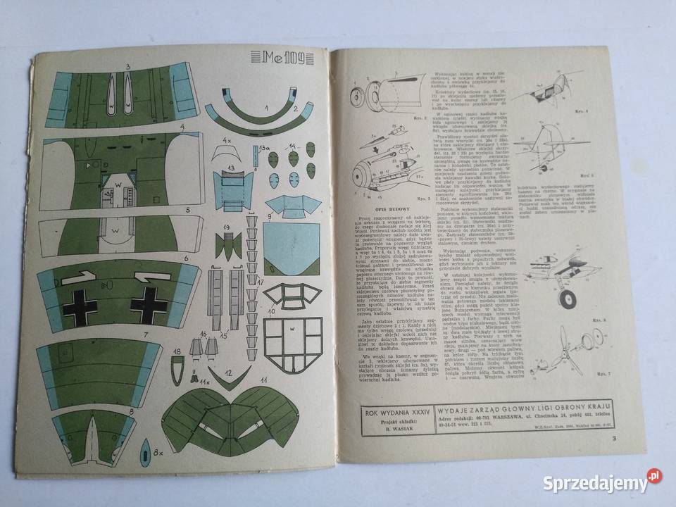 Mały Modelarz 71990 samolot myśliwski Me 109 E Dąbrowa Górnicza