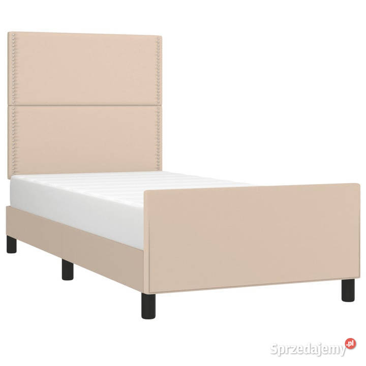 Rama łóżka z zagłówkiem cappuccino sztuczna 193cm