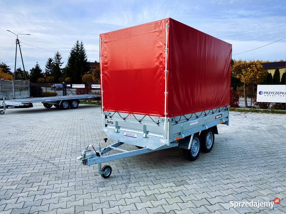Mocna przyczepa lekka CARRO 265x15x18m PLANDEKA burtowe Kowal