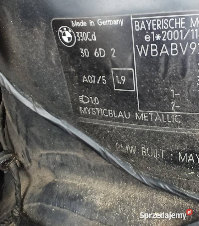 BMW E46 30D COUPE LIFT MASKA Mysticblau A075 łódzkie sprzedam