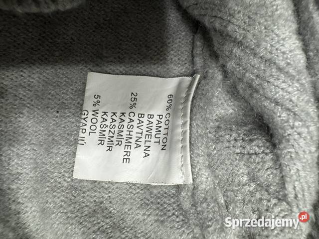 Sweter damski szary ML z warkoczami bawełna Swetry i golfy sprzedam
