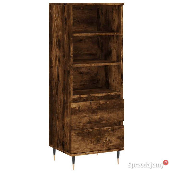 Wysoka szafka przydymiony dąb 40x36x110 WM831505