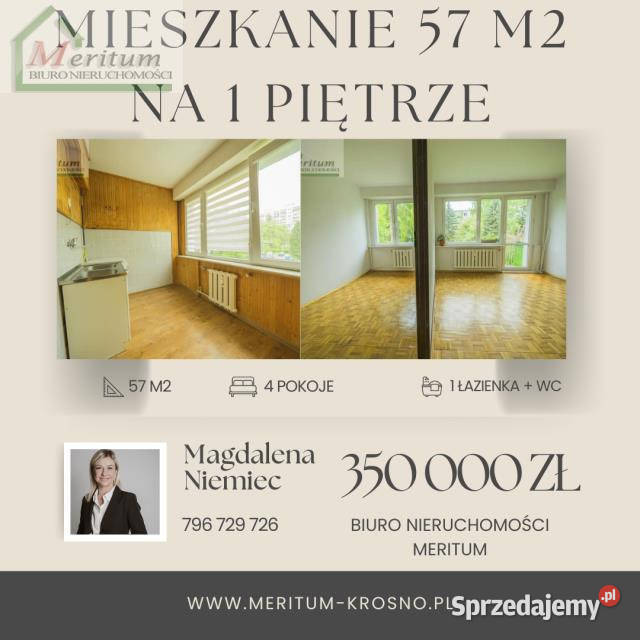 Do sprzedaży mieszkanie Krosno 57m2 4 pokoje