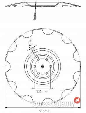 Talerz OFAS 510mm P uzębiony 6otw Do maszyn uprawowych Kamionna sprzedam
