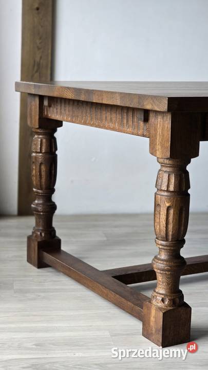 Stół dębowy rozkładany brąz ciemny orzech Łódź sprzedam