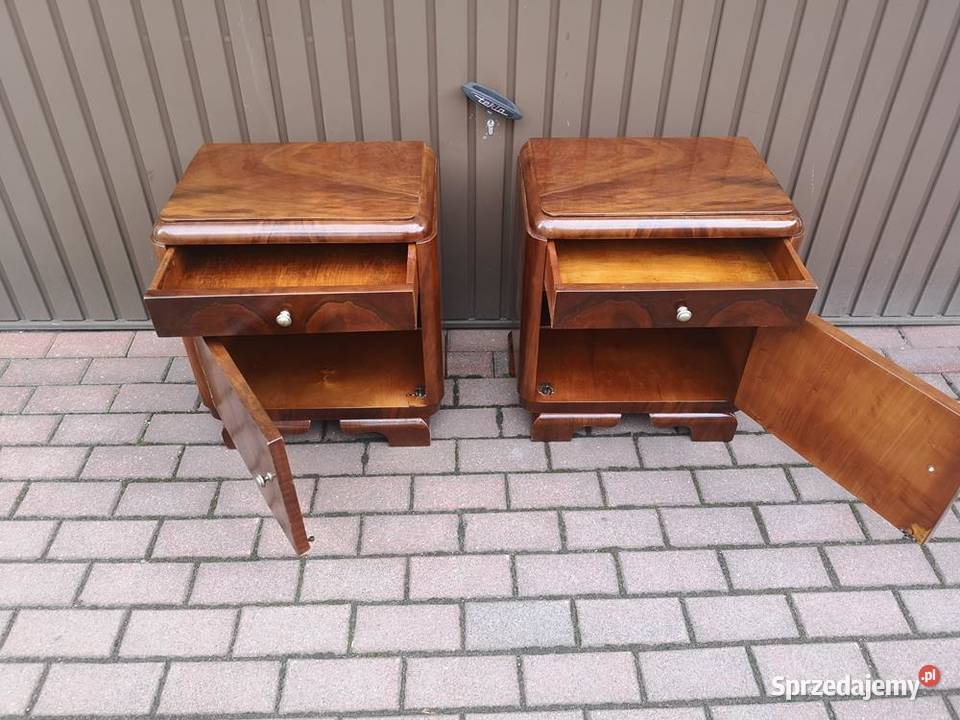 Stoliki Szafki Nocne Art Deco Stare Antyk
