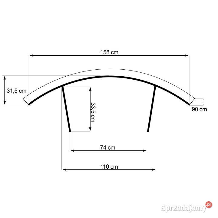 Daszek łukowy drzwi 160x90 Zadaszenie z Gdańsk