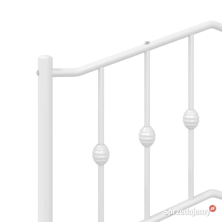 Łóżko Metalowe Białe Rama Łóżka Ze Stelażem 98cm