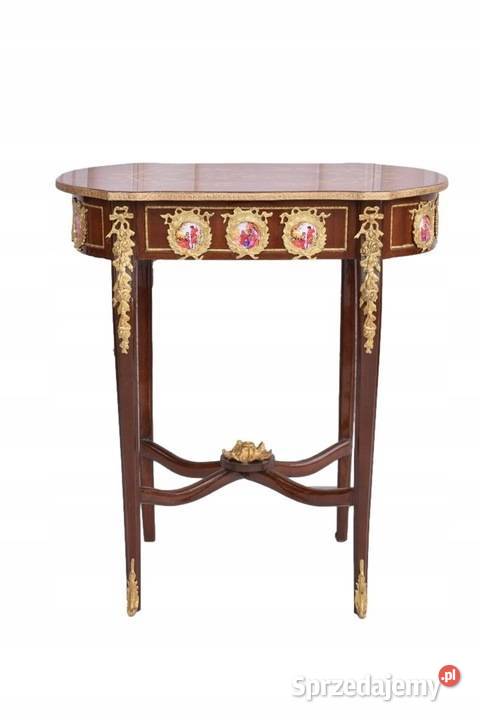 Barokowy Stolik Stół Medaliony Porcelanowe Kwietniki Kraków