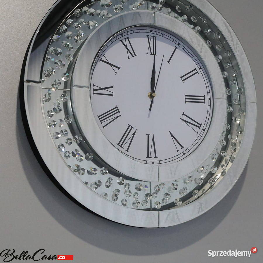 OKRĄGŁY ZEGAR GLAMOUR 50 ścienny kryształki sprzedam
