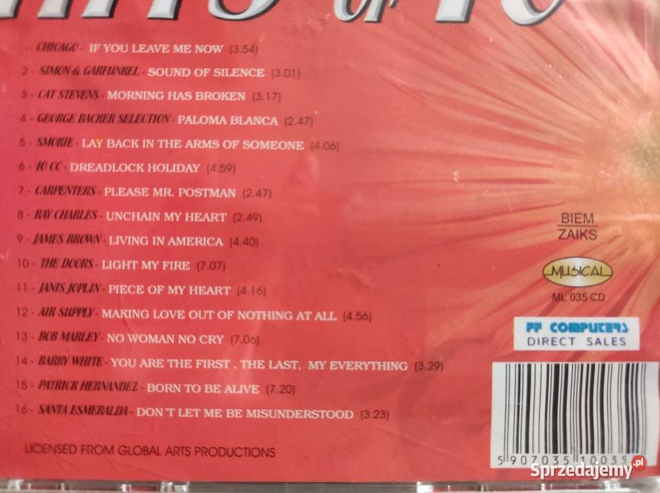 Hits of 70 muzyka lat siedemdziesiątych unikat 1 płyta Kielce