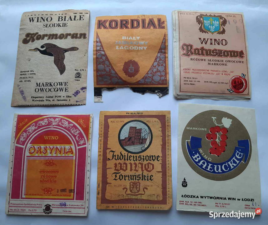 STARE ETYKIETY WINO PRL POLSKA Pozostałe Łódź