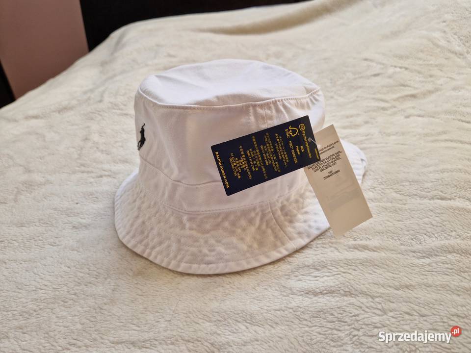 Nowy biały kapelusz bucket Ralph Lauren Polo Bibice