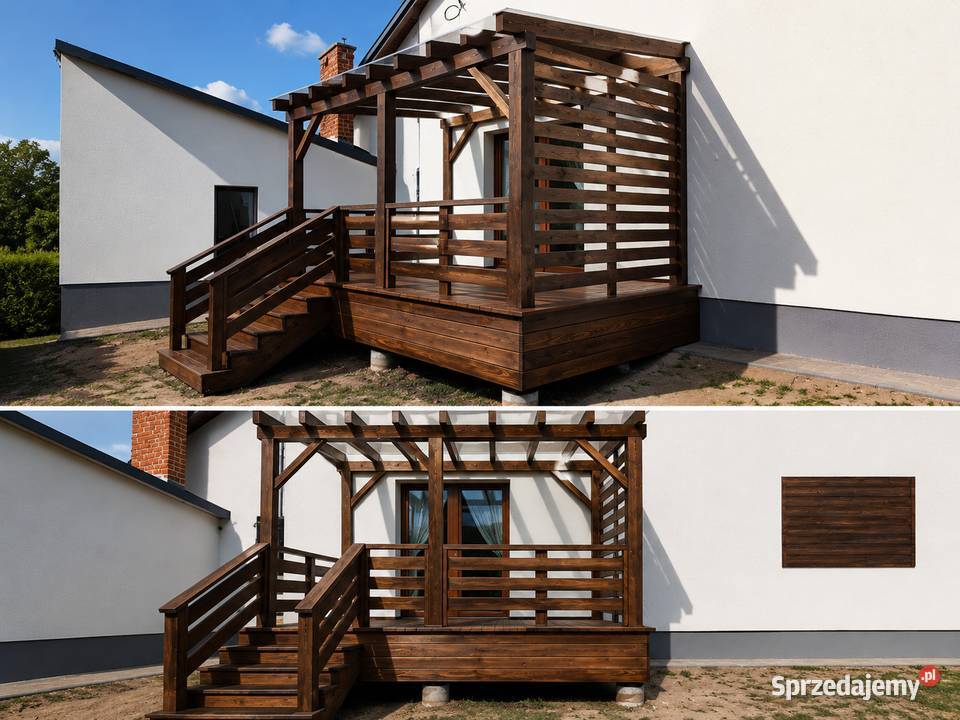 Taras drewniany zadaszenie tarasu altana pergola Kraśnik