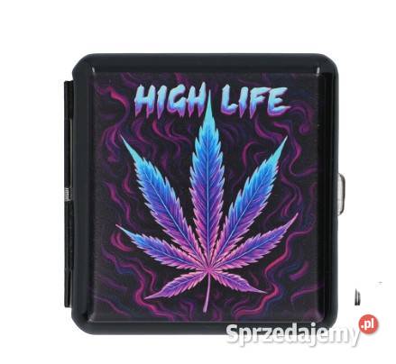 Metalowa Papierośnica z Nadrukiem Liścia Pozostałe Ostrowy nad Okszą