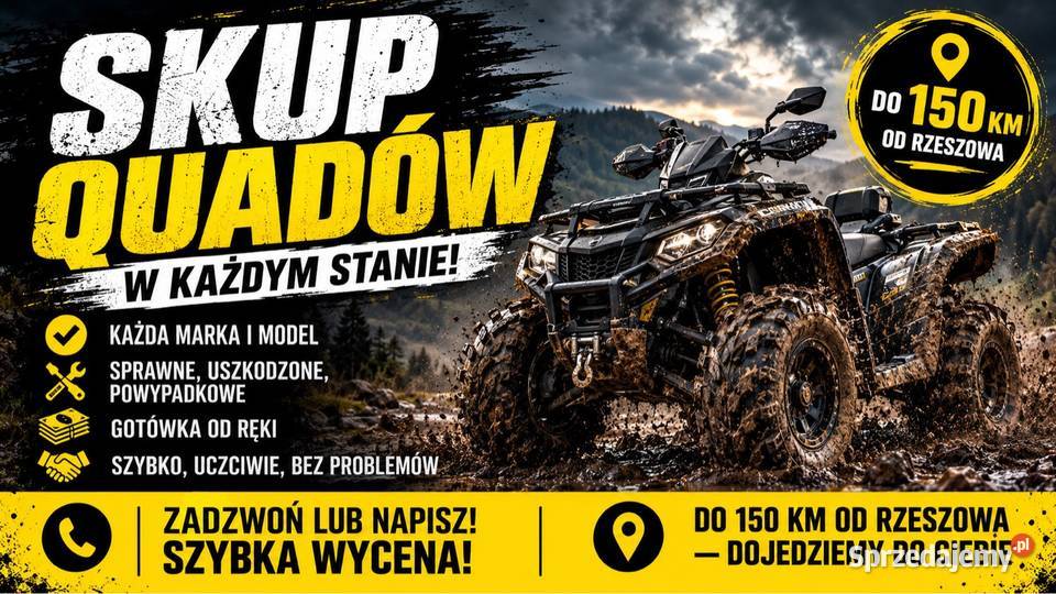 SKUP QUADÓW Quad Rzeszów 150 Każdy stan Sokołów Małopolski usługi moto