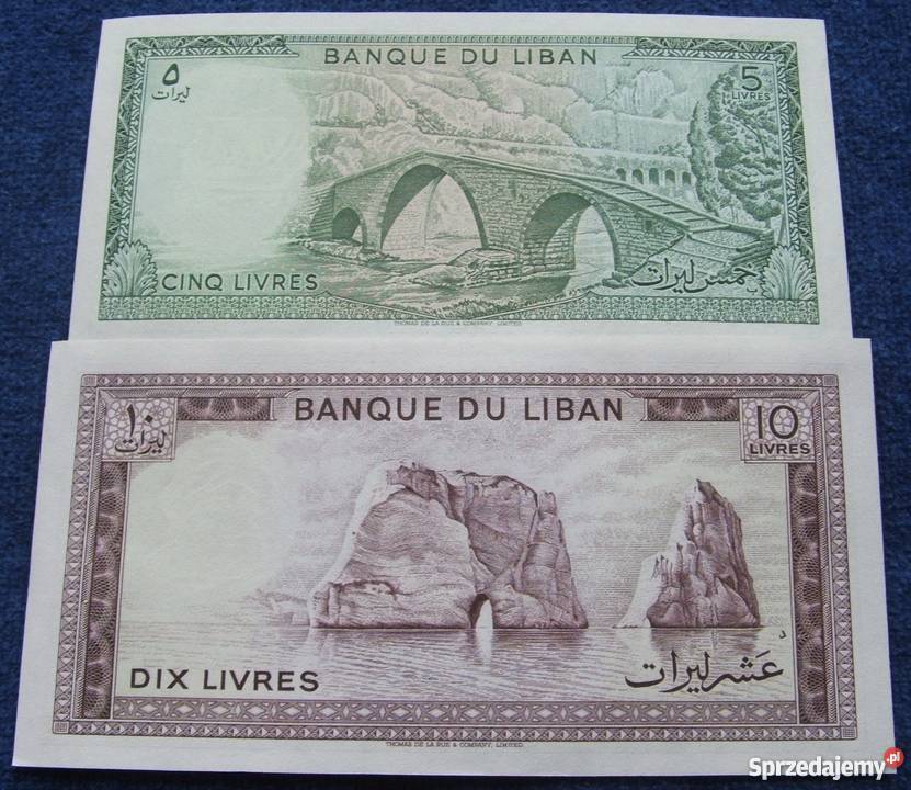 LIBAN Kolekcjonerskie Banknoty Zestaw 2 sztuki Numizmatyka Kolekcje śląskie Katowice