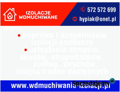 DOCIEPLANIE PODDASZY CELULOZĄ NAPRAWA Lublin