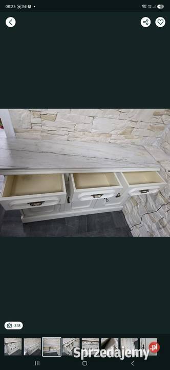Komoda biała w stylu ludwikowskim z marmurowym 32cm Komody lubelskie Niedrzwica Kościelna-Kolonia