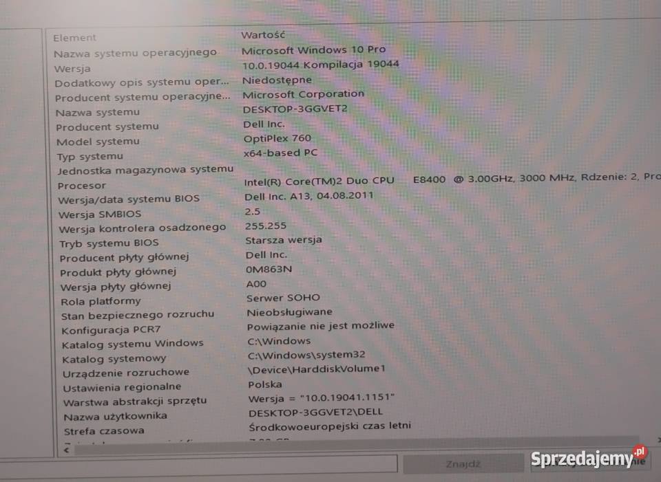 Komputer stacjonarny Dell OptiPlex 760 Core 2 Sadkowo