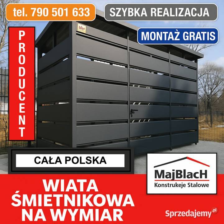 GRAFIT PROFIL Wiata śmietnikowa Altana na śmieci pomorskie Kościerzyna