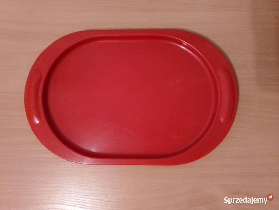 TACA kuchenna owalna plastikowa czerwona tacka z odcienie czerwieni Złotniki