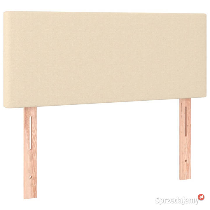 Łóżko kontynentalne z materacem kremowe tkanina 90cm sprzedam