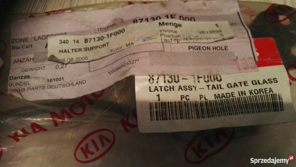 KIA SPORTAGE II ZAMEK SZYBY KLAPY BAGAŻNIKA Międzychód