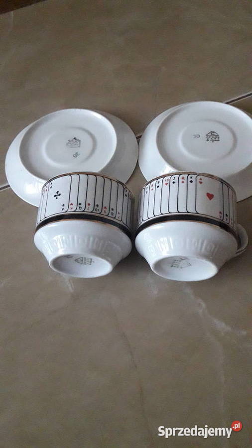 Ćmielów komplet zestaw brydżowykarciany Antyki, Sztuka, Kolekcje lubelskie Janów Lubelski