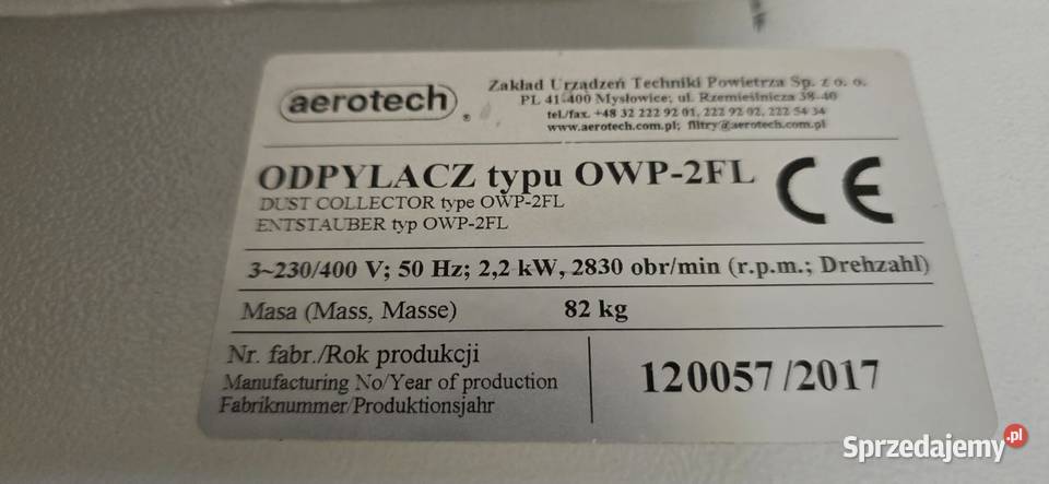 Odciąg trocin aerotech OWP2FL Stara Wieś sprzedam