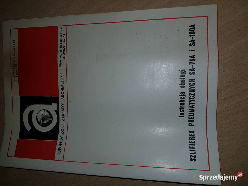 Szlifierka pneumatyczna prosta Archimedes SA100A Bytom sprzedam