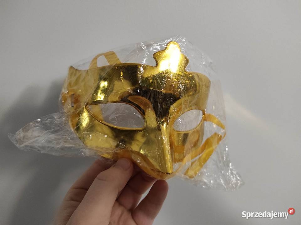 Złota maska karnawałowa nowa Płock