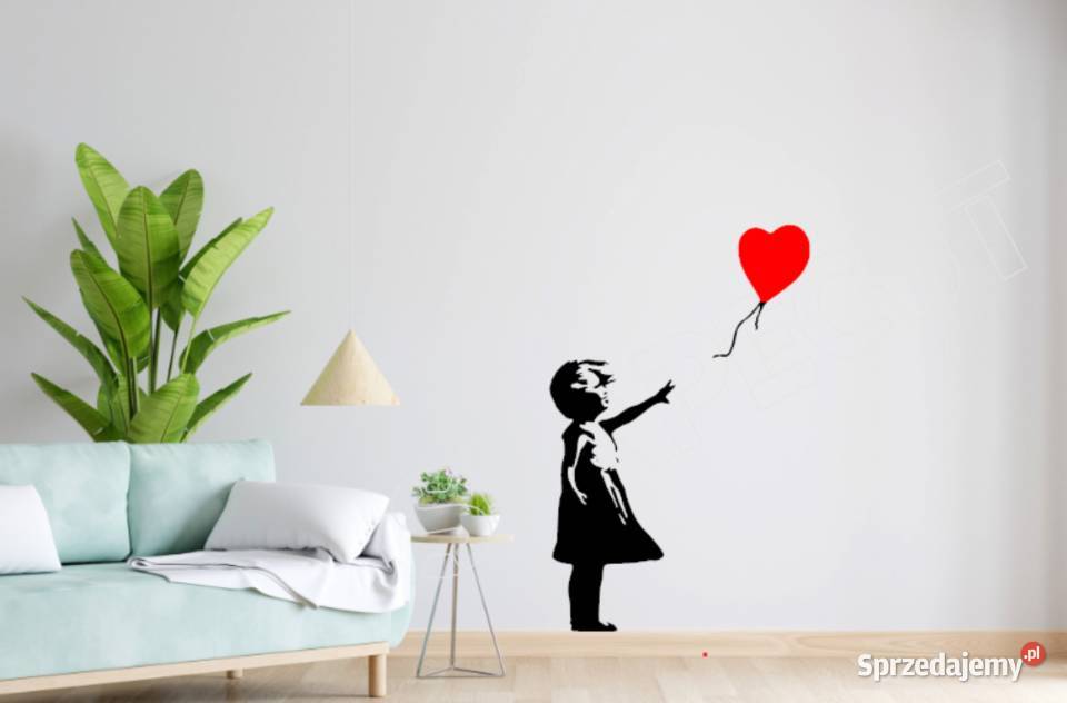 OZDOBNA NAKLEJKA NA ŚCIANĘ DZIEWCZYNKA BANKSY130 sprzedam