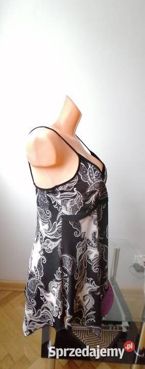 NOWY ASYMETRYCZNY CZARNO BIAŁY TOP ETAM R UK Topy i koszulki Moda i Styl Łódź