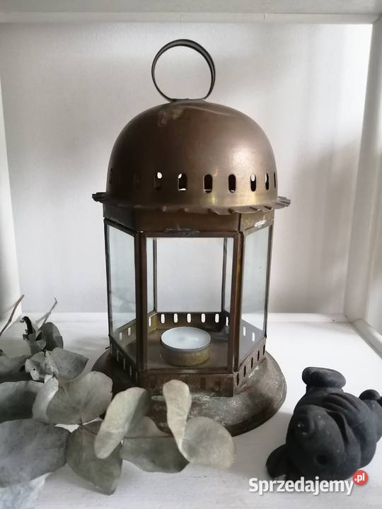 Lampion metalowy miedziany made in India Leszno