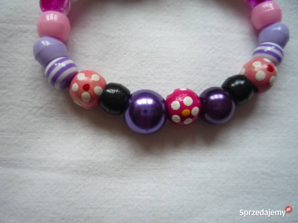 Nowa Bransoletka na rękę Koraliki różowe