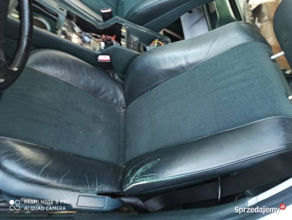 bmw e38 fotele przod i tyl kanapa zielona skora sprzedam