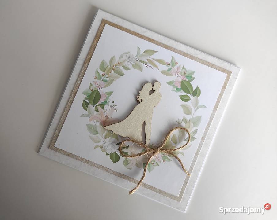 Kartka ręcznie robiona na ślub Para Mloda