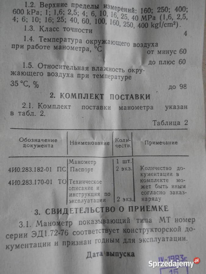 Manometry 0 10MPa i 0 600kPa Biecz