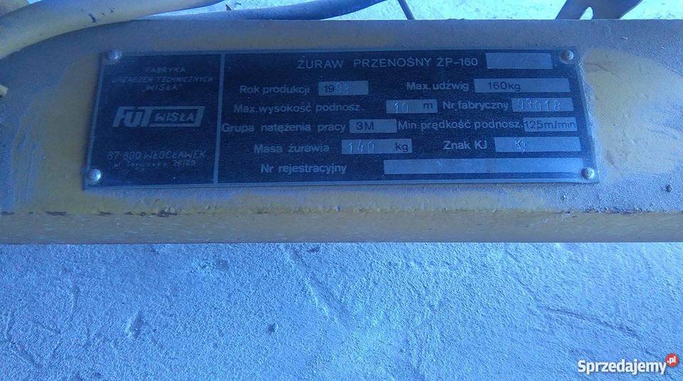 Żuraw przenośny ŻP160 sprzedam