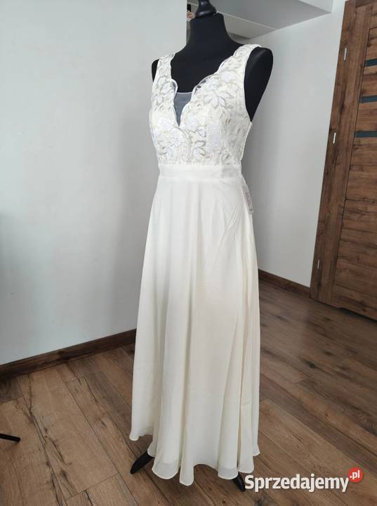 Suknia ślubna 36 S Bonprix ecru podlaskie Suwałki