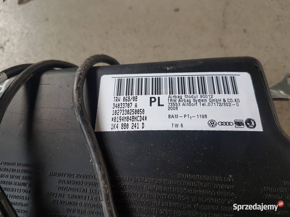 VW GOLF V PLUS PODUSZKA FOTELA LEWA AIR BAG LEWY Turkowice