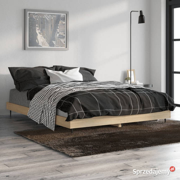 Łóżko bez materaca dąb sonoma 140x190 WM832280 20cm Łóżka