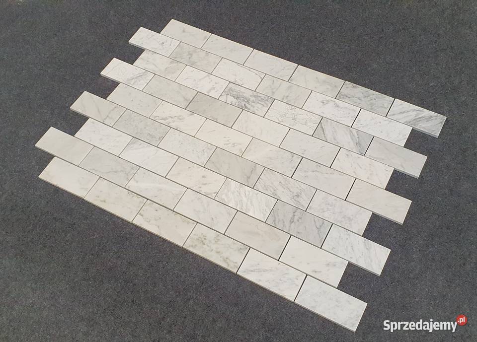 Mozaika Bianco Carrara Bricks matowa Bielawa