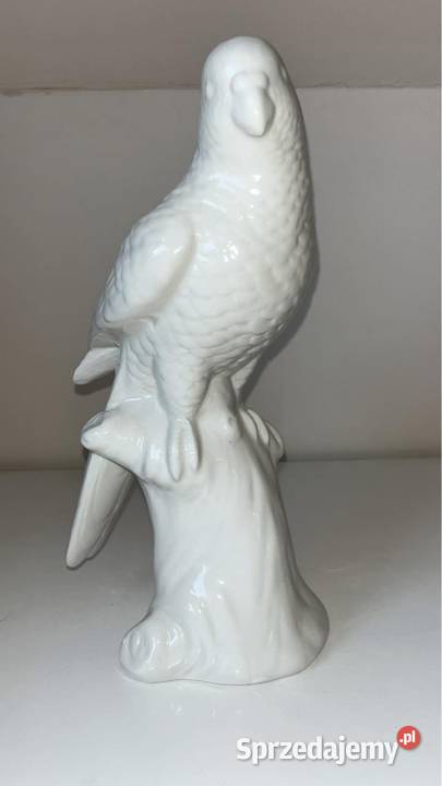 Figurka Papuga Na konarze Biała porcelana Bez Gdańsk sprzedam