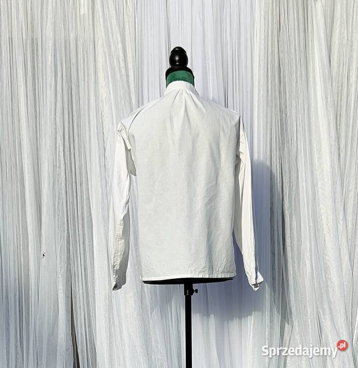 04 Biała bawełniana bluzka folk folklor S 36 biały Szczecin sprzedam