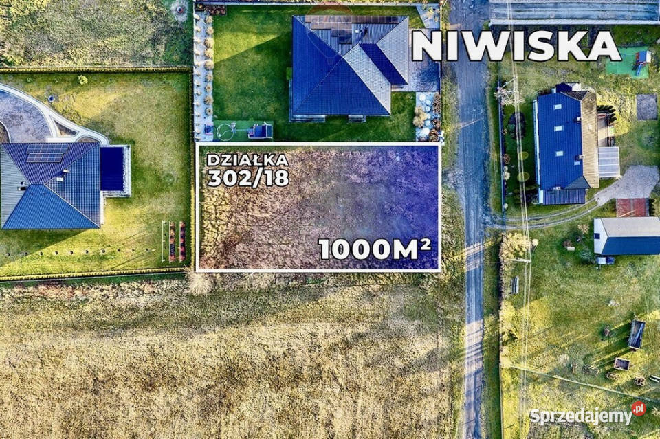 Działka budowlana pow 1000 m Niwiska